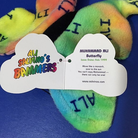 Muhammad Ali Salvinos Bammers Bear Butterfly Bee 1999 Boxing Bean Bag Plush Tags - Picture 5 of 12